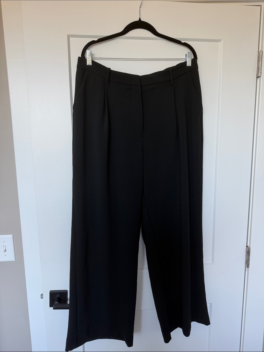 Abercrombie & Fitch Black Wide-Leg Trousers Curve Love Size 33